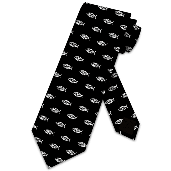 Jesus Fish Ties Religious Symbol Necktie Christian Faith Tie by Three Rooker