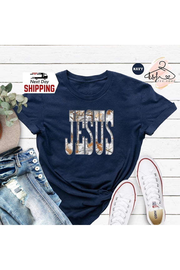 Jesus Gray Camo Shirt Religious TShirt