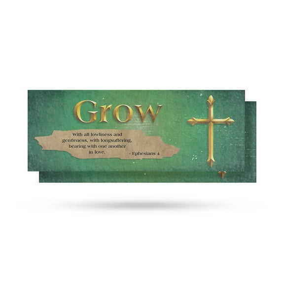 Jesus Grow Vinyl Decal 2 Pack of 24 Inch x 9 Inch Weatherproof Heavy-Duty Adhesive Backing | Faith-Based Inspiration, Spiritual Growth, Durable Design | Made in USA