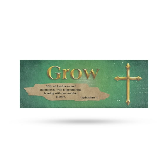 Jesus Grow Vinyl Decal 48 Inch x 18 Inch Weatherproof Heavy-Duty Adhesive Backing | Faith-Based Inspiration, Spiritual Growth, Durable Design | Made in USA