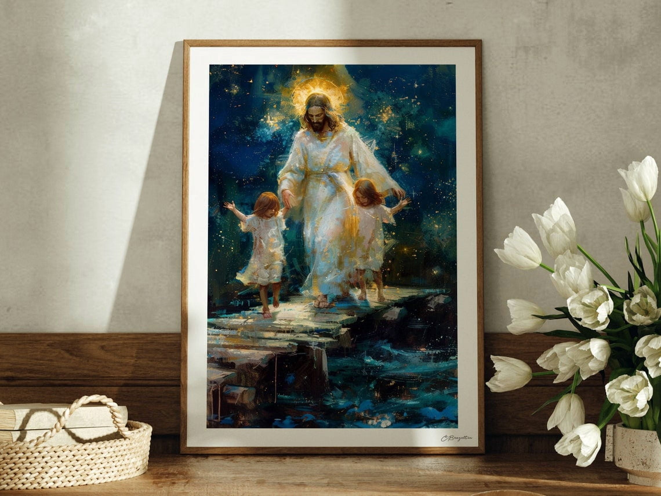 Jesus Guide My Steps Christ Portrait With Child Mothers Day Faith ...