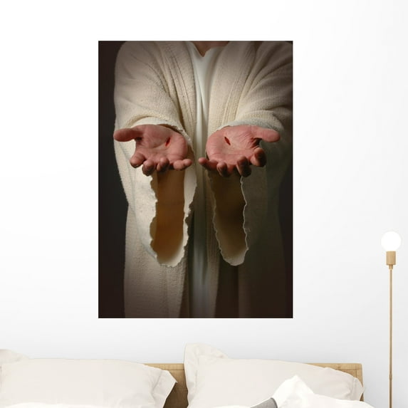 Jesus Hands with Scars Wall Mural by Wallmonkeys Peel and Stick Graphic (36 in H x 25 in W) WM158802