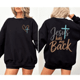 thumbnail image 1 of Jesus Has My Back Christian Sweatshirt Faith Based Religious Graphic Pullover, 1 of 6