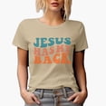 thumbnail image 1 of Jesus Has My Back, Comforting Quote About God's Support and Protection, Groovy Retro Wavy Text Merch Gift, Tan T-Shirt, Medium, 1 of 5