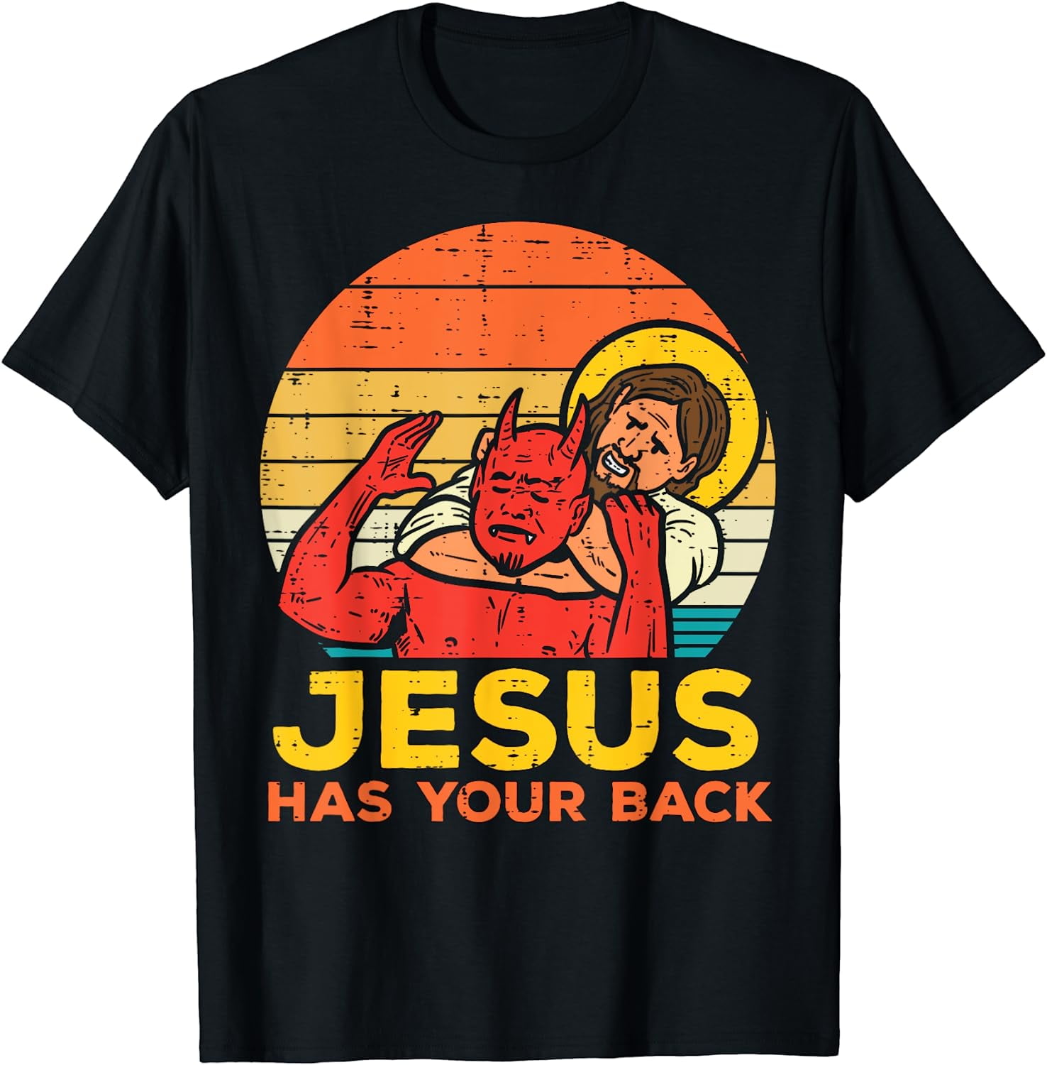 Jesus Has Your Back Jiu Jitsu Retro Christian Men Women Kids T-Shirt ...