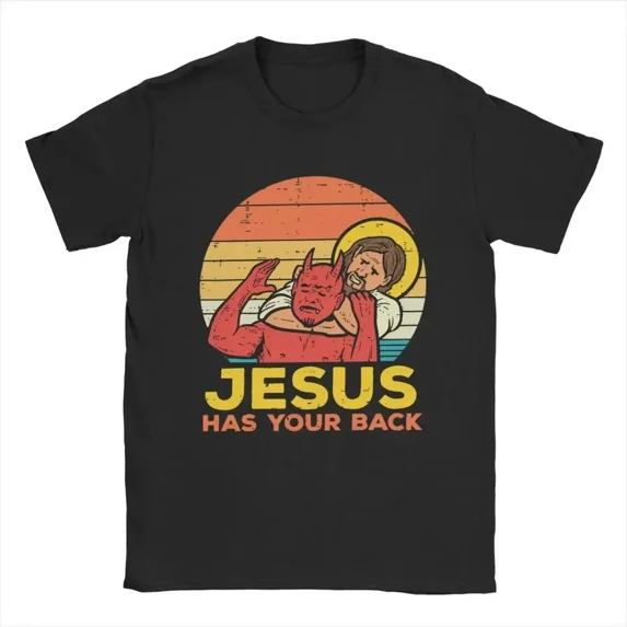 Jesus Has Your Back Jiu Jitsu Retro Christian T Shirts Women and MenVintage Short Sleeve Tee Shirt Tops T Shirt Graphic