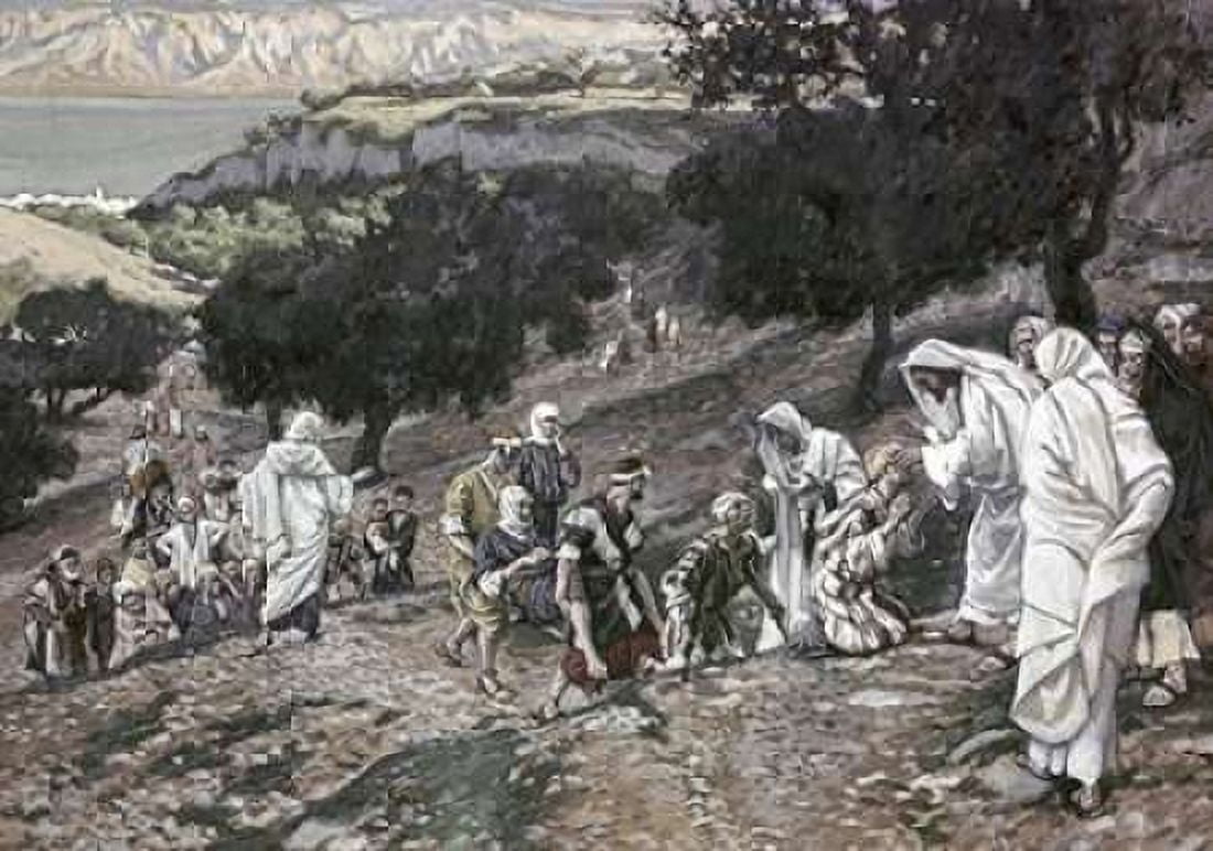 Jesus Healing The Lame and The Blind Canvas Art - James Jacques Tissot (20 x 28)