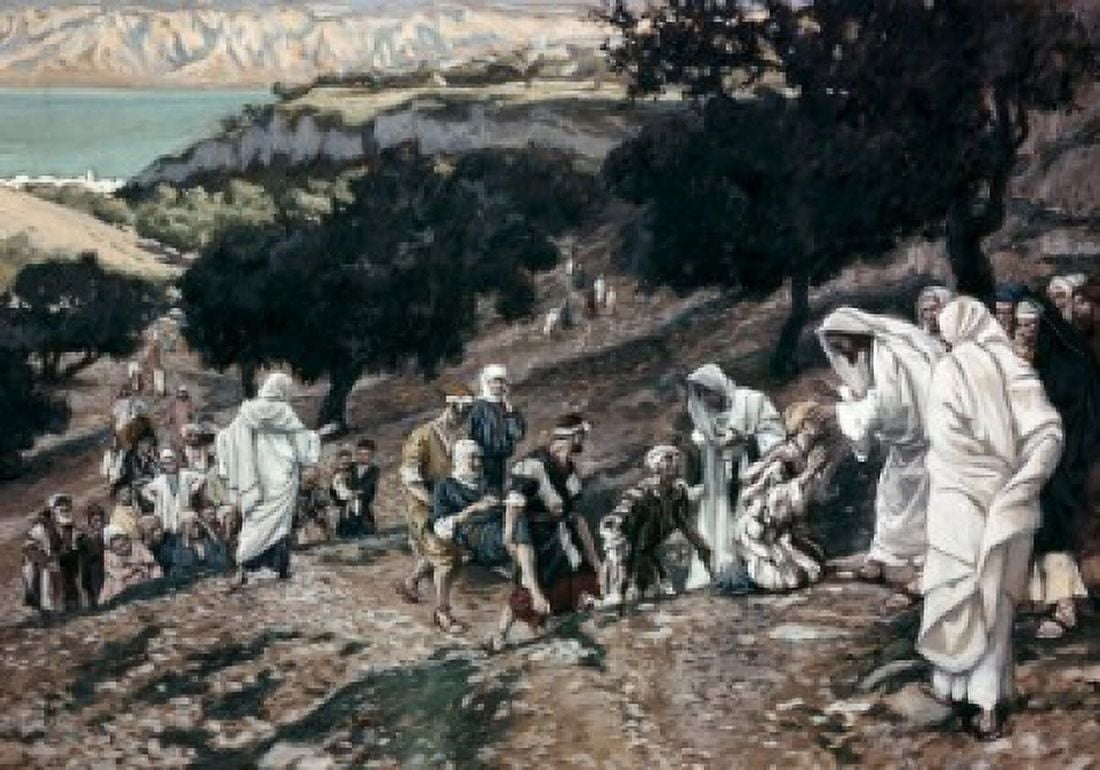 Jesus Healing the Lame and the Blind James Tissot (1836-1902 French) Canvas Art - James Tissot (18 x 24)
