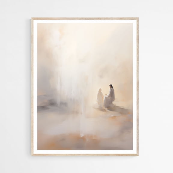 Jesus Heals The Bleeding Woman ,Modern Jesus Bible Wall Art, Print Art Bible ,Christian Faith UNFRAMED Poster, Wall Art for Decor, Present, 8x12