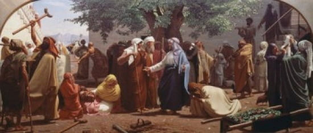 Jesus Hears St John the Baptist Calling from Jail Christen Dalsgaard (1824-1907Danish) Canvas Art - Christen Dalsgaard (24 x 36)