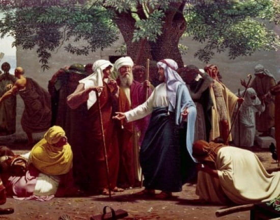 Jesus Hears St John the Baptist Calling from Jail by Christen Dalsgaard oil on canvas (1824-1907) Canvas Art - Christen Dalsgaard (24 x 36)