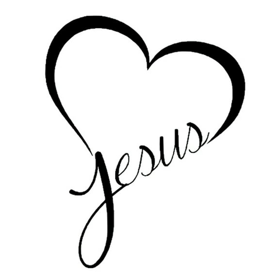 Jesus Heart Removable Waterproof Car Styling Window Bumper Decal Decor Sticker