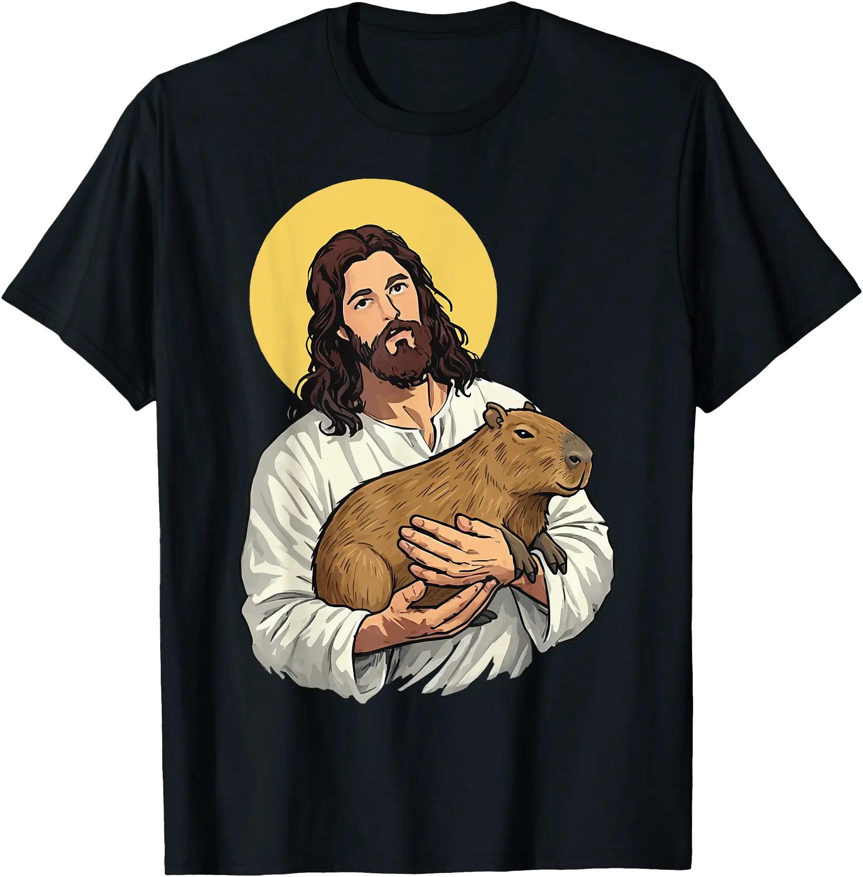 Jesus Holding Capybara T-Shirt - Walmart.com
