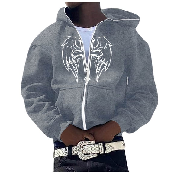 Jesus Hoodie Mens Retro Long Sleeve Letter Print Zip Up Hoodies Fall Winter Relaxed Fit Casual Streetwear Graphic Hoodie