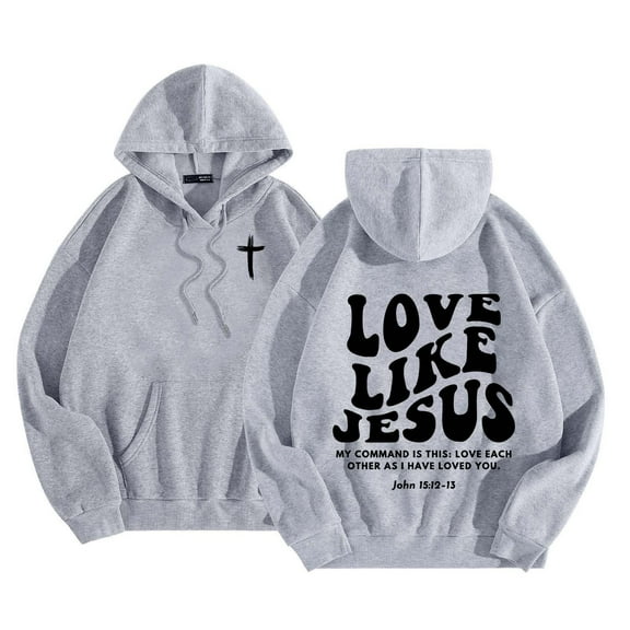 Jesus Hoodie for Men Casual Letter Print Hooded Sweatshirt Loose Fit Long Sleeve Streetwear Hoodies Men