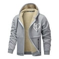thumbnail image 1 of Jesus Hoodie for Men Lined Zip Up Plus Size Christian Faith Outdoor Heavyweight Jacket With Pockets Hoodies for Teens Gray XXXL, 1 of 3