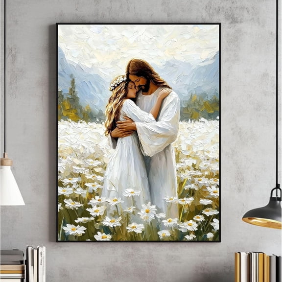 Jesus Hugging Woman Wall Art His Love Christian Poster Jesus Decor Lds Prints Bible Jesus With Woman Jesus Christian Print