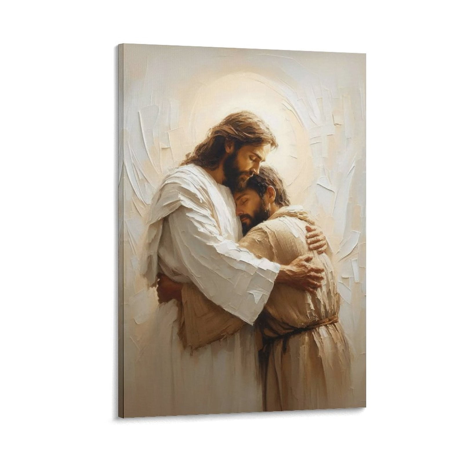 Jesus Hugs Man Wall Art Jesus Heals Man Canvas Vintage Print Poster ...