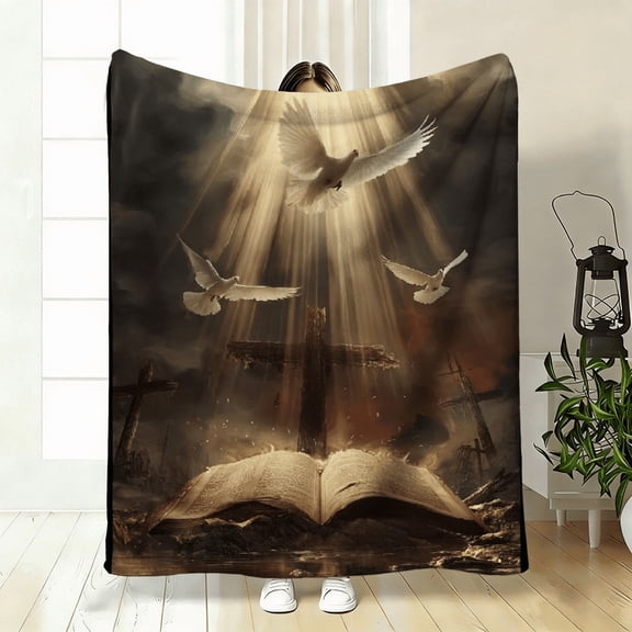 Jesus Hugs Soft Flannel Blanket - All Seasons, Hypoallergenic,, Suitable for Sofas, Office Naps, and Home Use,  Ideal Holiday Gift, Mother's Day and Father's Day Gift