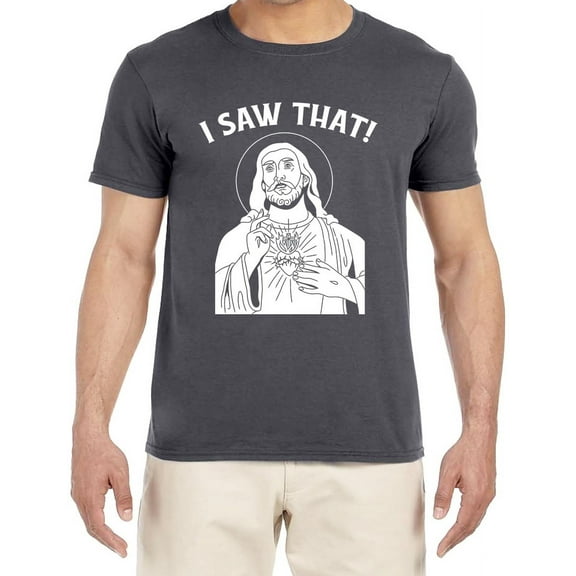 Jesus Humor Funny Sayings T-shirt Mens Graphic Tees Short Sleeve Gray