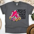 thumbnail image 1 of Jesus I Can’t Even Walk T-Shirt | Faith Christian Floral Tee for Women , Dark Heather, Size L, 1 of 6
