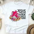 thumbnail image 1 of Jesus I Can’t Even Walk T-Shirt | Faith Christian Floral Tee for Women , White, Size S, 1 of 6
