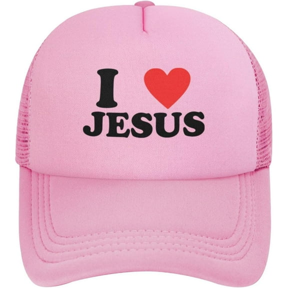 Jesus - I Love Jesus Trucker Hat Women Mesh Baseball Cap Sun Hat Cowboy hat Men Dad Hat Fishing hat Black