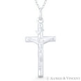 thumbnail image 1 of Jesus & INRI Catholic Crucifix Christian Cross Pendant w/ Chain Necklace in .925 Sterling Silver, 1 of 1