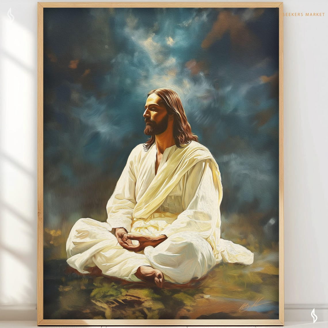 Jesus In Prayer Art Print Christian Meditation Room Decor, Unframed ...
