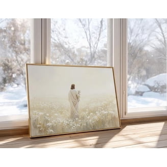 Art mural Jésus-Christ | Oeuvre d'art religieuse moderne sur toile | Décoration murale