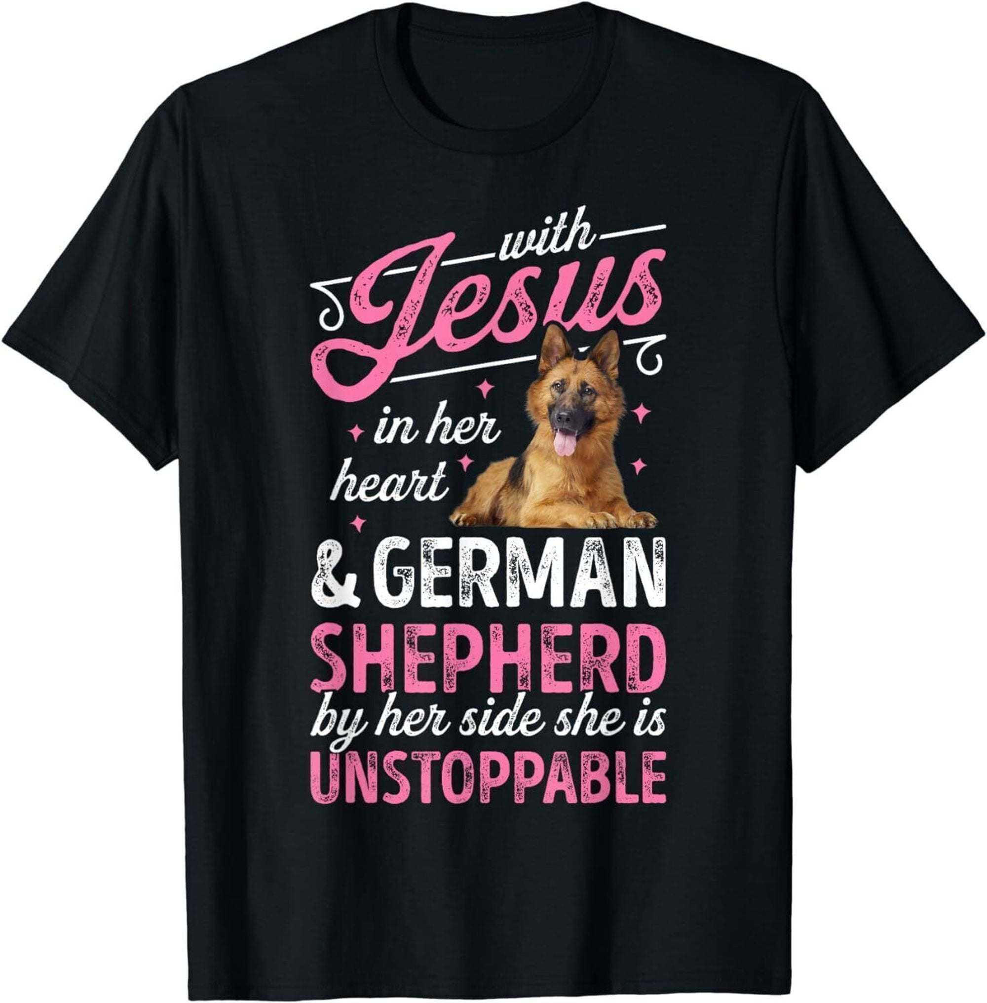 Jesus-Inspired German Shepherd Women's Tee: A Faithful Companion ...
