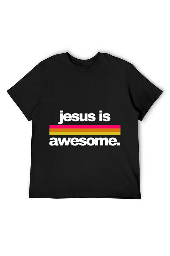 Jesus Is Awesome Retro Design Christian Women Men T Shirt Black 3X-Large