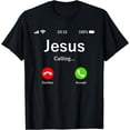 thumbnail image 1 of Jesus Is Calling - Christian T-Shirt Black Medium, 1 of 4