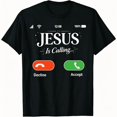 thumbnail image 1 of Jesus Is Calling Funny Christian Faith Incoming Call Graphic T-Shirt Unisex Casual Crew Neck Tee, 1 of 9