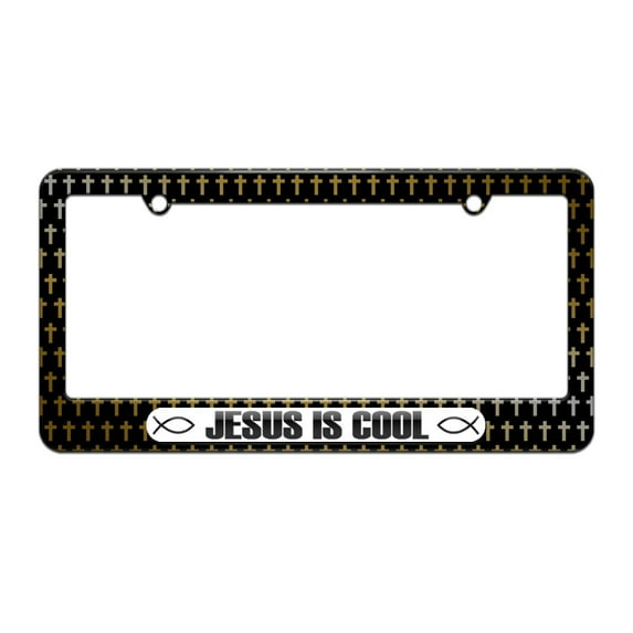 Jesus Is Cool - Religious License Plate Tag Frame - Christian Cross Design
