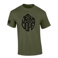 thumbnail image 1 of Jesus Is Dope Shield Bible Scripture Mens Christian Tshirt Jesus Cross Short Sleeve T-shirt Graphic Tee-Military Green-small, 1 of 4