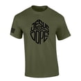 thumbnail image 1 of Jesus Is Dope Shield Bible Scripture Mens Christian Tshirt Jesus Cross Short Sleeve T-shirt Graphic Tee-Military Green-xxxl, 1 of 4