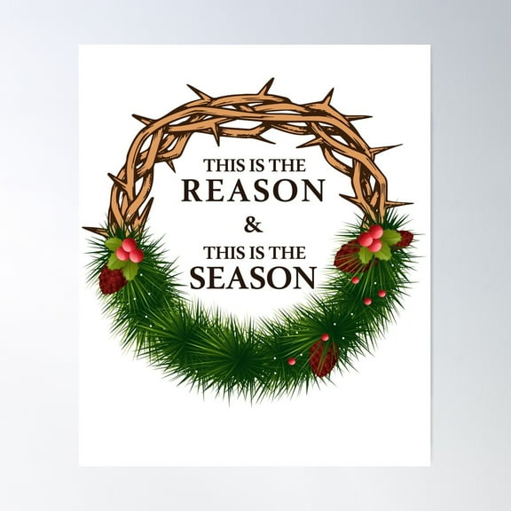 Jesus Is King And Is The Reason For The Season Poster Wall Art, Modern Wall Decor For Living Room Bedroom, 24x36 UNFRAMED