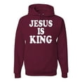 thumbnail image 1 of Jesus Is King Bible Scripture | Mens Christian Hooded Sweatshirt Graphic Hoodie, Maroon, 2XL, 1 of 3