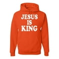 thumbnail image 1 of Jesus Is King Bible Scripture | Mens Christian Hooded Sweatshirt Graphic Hoodie, Orange, 2XL, 1 of 3