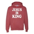 thumbnail image 1 of Jesus Is King Bible Scripture | Mens Christian Hooded Sweatshirt Graphic Hoodie, Vintage Heather Red, Large, 1 of 3