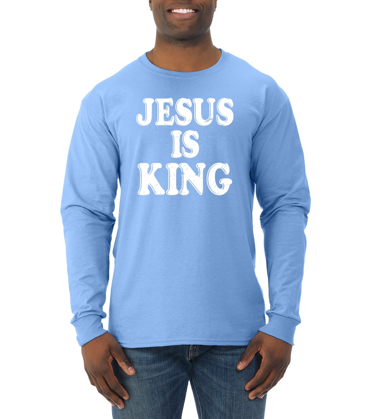 Jesus Is King Bible Scripture Mens Christian Long Sleeve T-Shirt