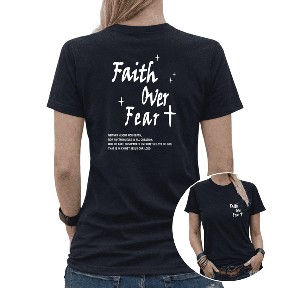 Jesus Is King Christian Cross Star Graphic Tees Womans Tshirt Shirts Black/White S-5XL Tops