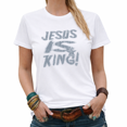 thumbnail image 1 of Jesus Is King Christian Cross Star Graphic Tees Womans Tshirt Shirts Black/White S-5XL Tops, 1 of 4