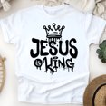 thumbnail image 1 of Jesus Is King Christian T-Shirt for Men and Women, White, Size S, 1 of 6