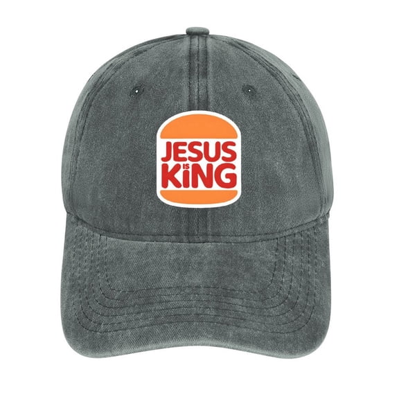 Jesus Is King Gray Baseball Cap for Men Women, Adjustable Snapback Hats Cotton Hat