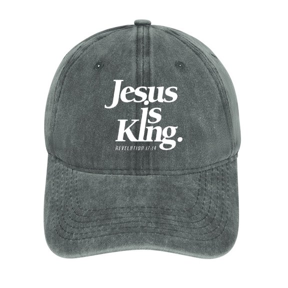 Jesus Is King Gray Baseball Cap for Men Women, Adjustable Snapback Hats Cotton Hat