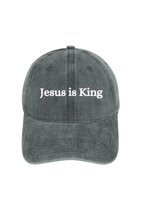 Jesus Is King Gray Baseball Cap for Men Women, Adjustable Snapback Hats Cotton Hat
