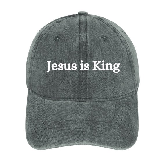 Jesus Is King Gray Baseball Cap for Men Women, Adjustable Snapback Hats Cotton Hat