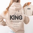 thumbnail image 1 of Jesus Is King Hoodie, Christian Hoodie with 1 Timothy 6:15 Verse, Unisex Faith Sweatshirt, Jesus Apparel, Religious Streetwear, Christian Gift, 1 of 6